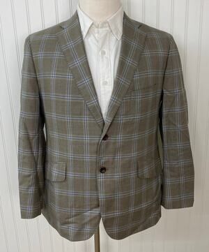 RC by Tom James USA Union Made plaid 2-button suit jacket blazer sport coat 38S
